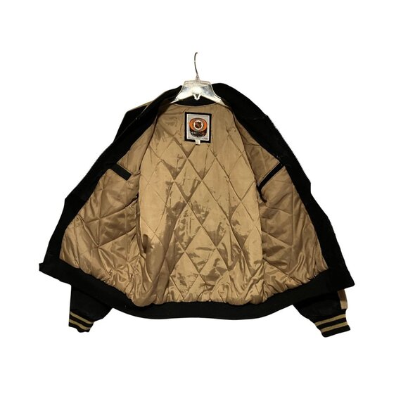 VTG Pittsburgh Penguins Suede Jacket L Bomber Letterman G-III Sports Carl Banks - Picture 7 of 16